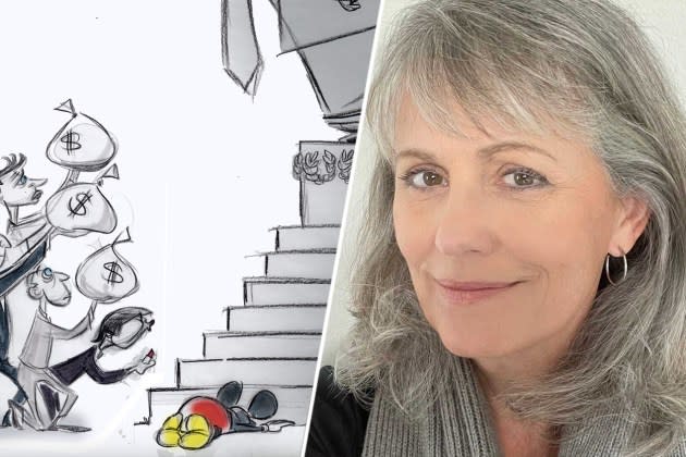 Ann Telnaes at a journalism event, symbolizing the Washington Post’s legacy and challenges