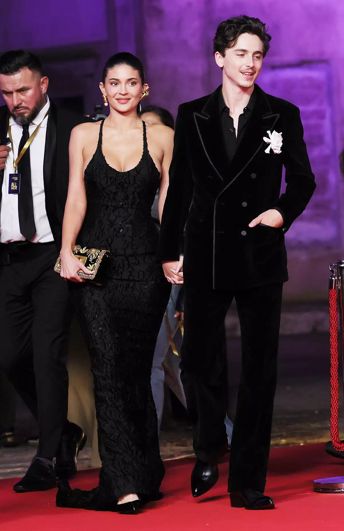 Timothée Chalamet and Kylie Jenner on the red carpet at awards show