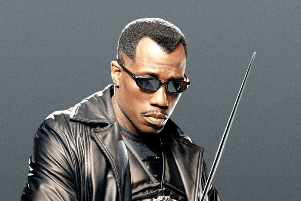 Wesley Snipes as Blade, a legendary vampire hunter in Marvel's film universe