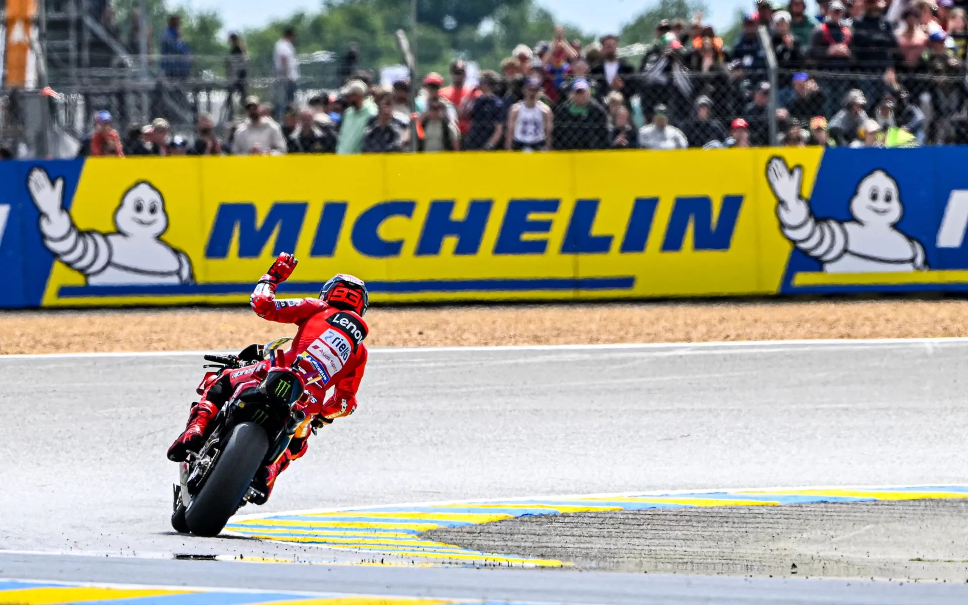 Marc Marquez leads at Le Mans 2025 MotoGP