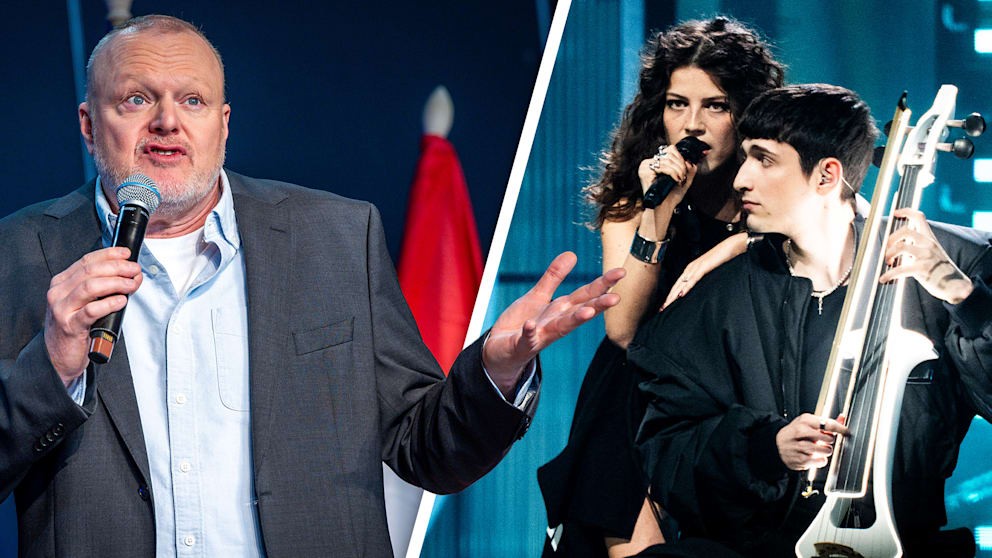 Das deutsche Duo Abor & Tynna auf der Bühne beim Eurovision Song Contest 2025 in Basel