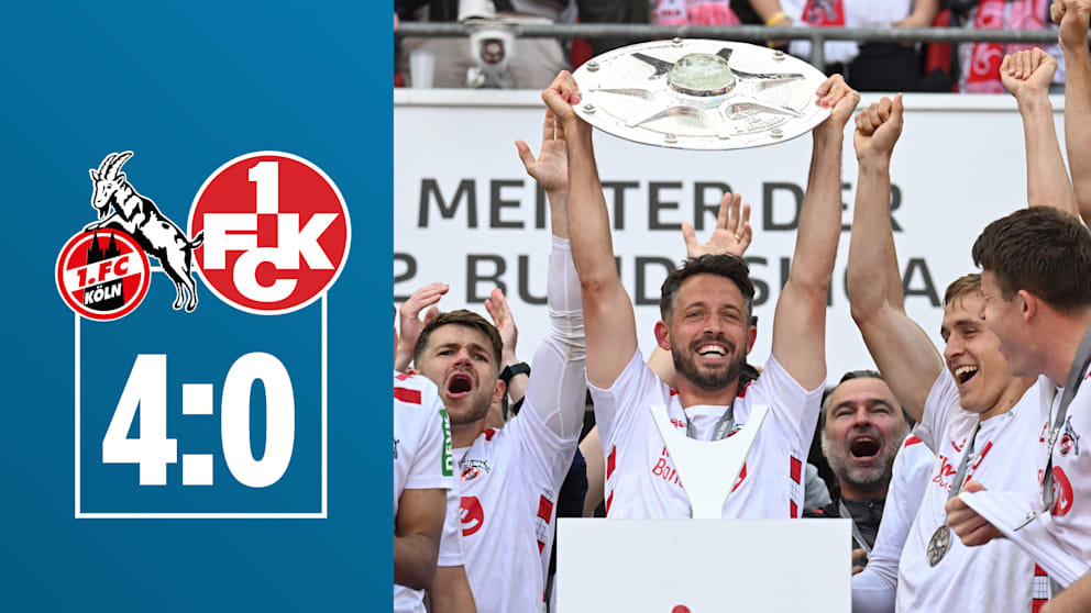 Jubel beim 1. FC Köln nach dem Aufstieg in der 2bundesliga