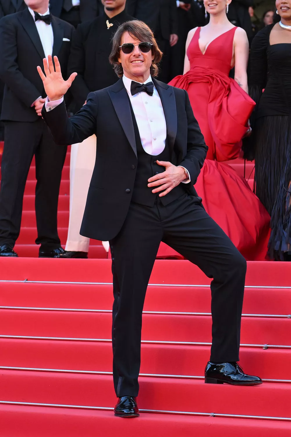 Tom Cruise auf dem roten Teppich bei der Cannes-Premiere von Mission: Impossible – The Final Reckoning. Dead reckoning im Glanz der Filmfestspiele.