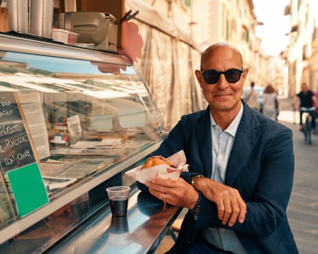 Stanley Tucci savoring Italian cuisine
