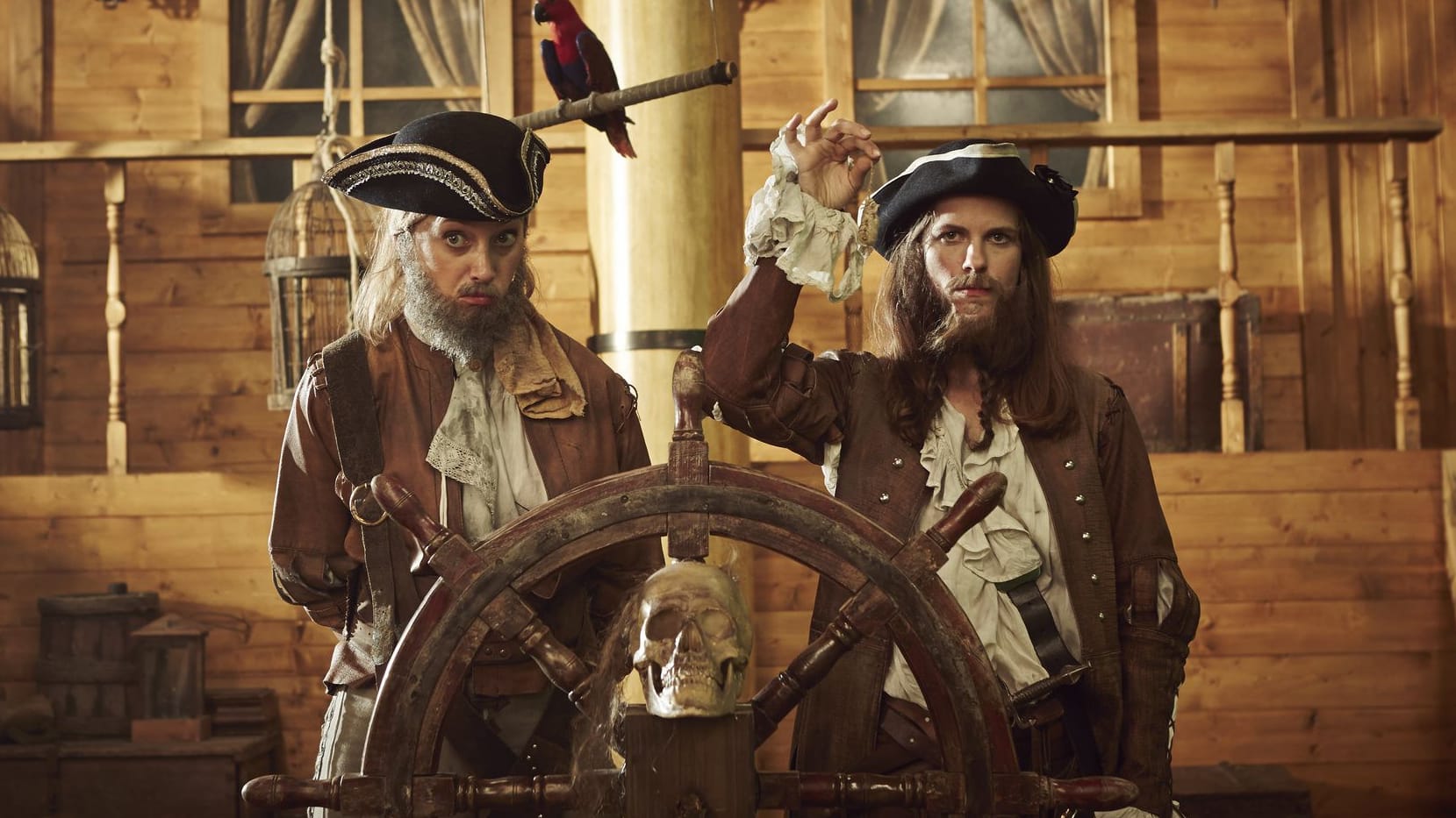 Dreh zu Sketch History Staffel 4, ZDF, Schauspieler in historischen Kostümen – ein typisches Setting der Sketch History-Reihe